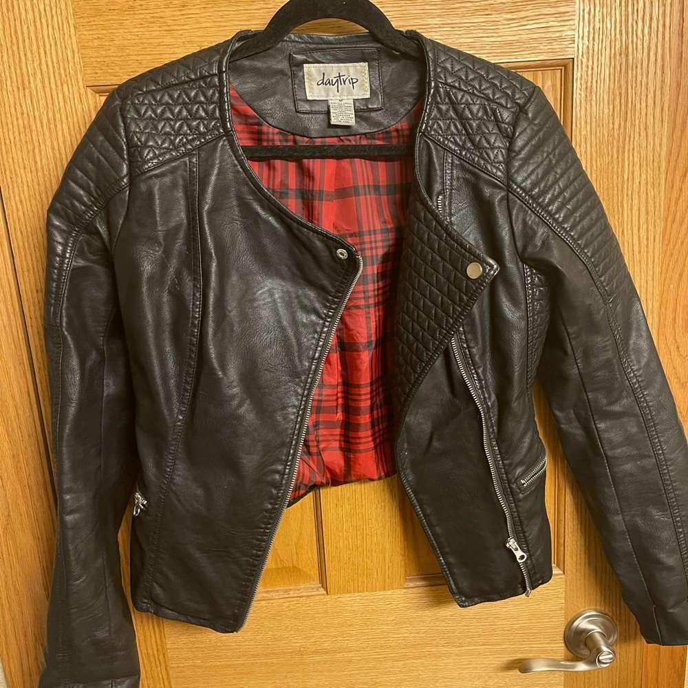 Black leather jacket